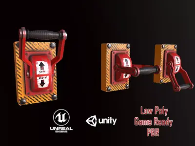 Industrial Power On - Off Switch2 Low-poly 3D model