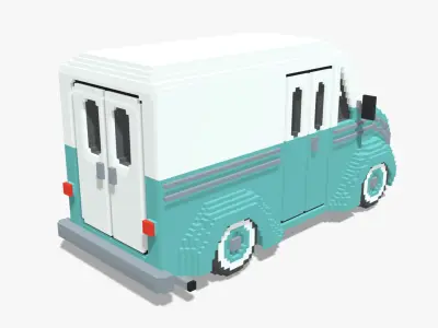 Voxel DivCo Milk Truck Low-poly 3D model