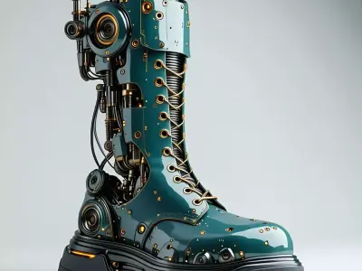 Scifi Cybernetic Boot High Detail Low-poly 3D model