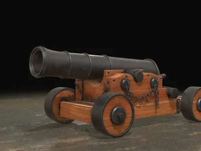 Cannon 4 Low-poly 3D model
