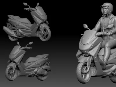 yamaha nmax old and rider 3D print model