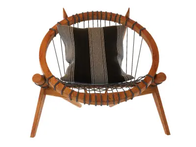 Armchair Devil Wood Woven 3D model