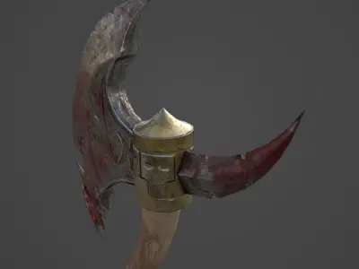 Bloody Axe - Gameready Asset Low-poly 3D model