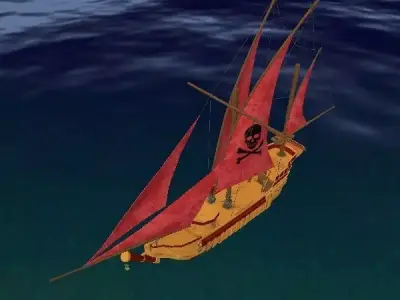 Pirate Ship 9 Low-poly 3D model