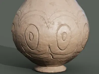 Ceramic Antique Vase ancient dirty earthenware Low-poly 3D model