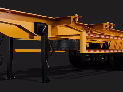 3 axle Skeleton semi trailer container chassis 3D model purchase