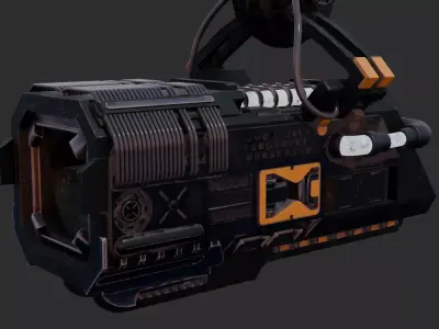 Sci-fi Cannon Low-poly 3D model