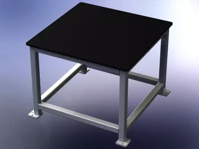 Machine Table with 1200 X 1200 Top 3D model