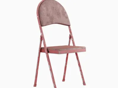 Folding Chair Set Low-poly 3D model