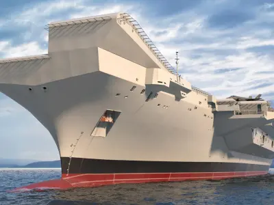 HMS Queen Elizabeth with F35 planes 3D model