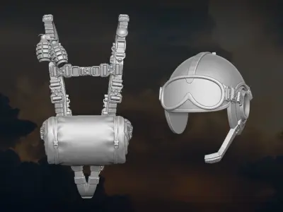 Parachute Kit For Action Figures 3D print model