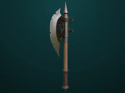 Battle Axe 16 All PBR Unity UE Textures Included Low-poly 3D model