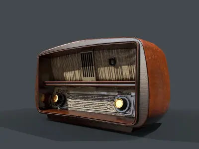 Vintage Radio Low-poly 3D model get