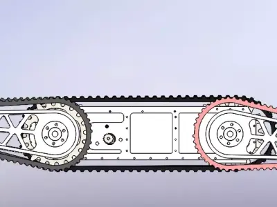 Four-Track Crawler Mobile Chassis 3D model