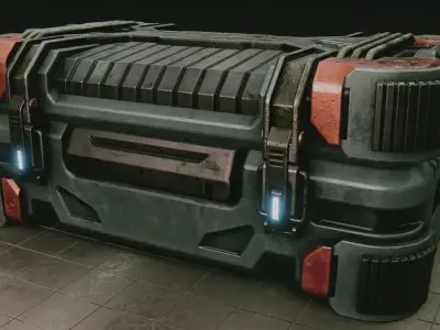 Sci-Fi Toolbox Weapon Crate Container Game Ready 3D model