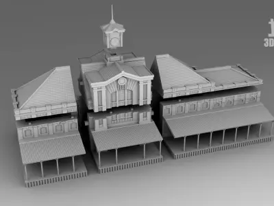 Railway station 3D print model