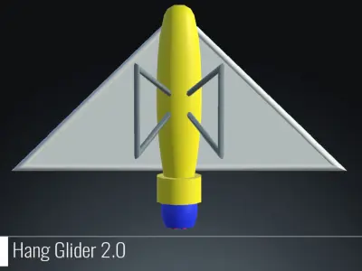 Hang Glider v2 - 3D Air Vehicles Low-poly 3D model