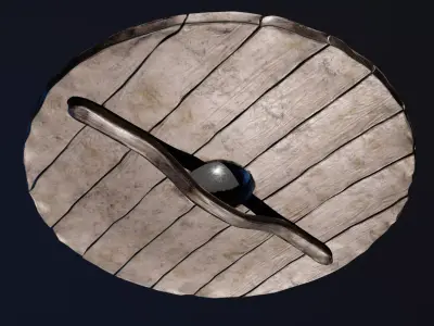   Medieval Round Shield Low-poly 3D model