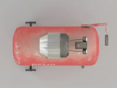 Lowpoly Compressor remo design air Low-poly 3D model