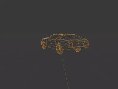 yellow car Low-poly 3D model purchase