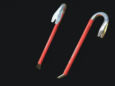 Crowbar PBR Game ready fishing hook Low-poly 3D model
