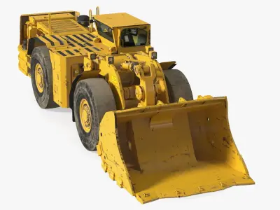 Mining Loader Dirty Rigged for Cinema 4D 3D model