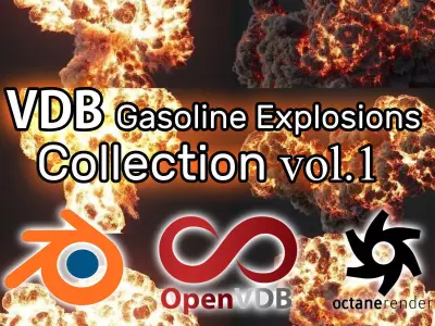 VDB Animated  Gasoline Explosion Pack vol1