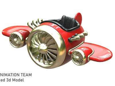 Airplane Stylized 3d model Low-poly 3D model