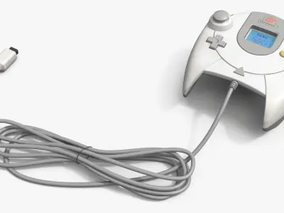 Sega Dreamcast Game Controller with Cable 3D model