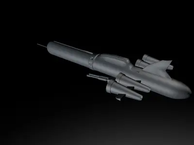 Submarine War Vehicle Low-poly 3D model