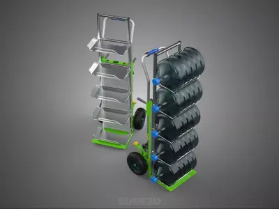 ELECTRIC MOTOR WATER BOTTLE GALLON JUG HANDTRUCK CART TROLLEY 2 3D model