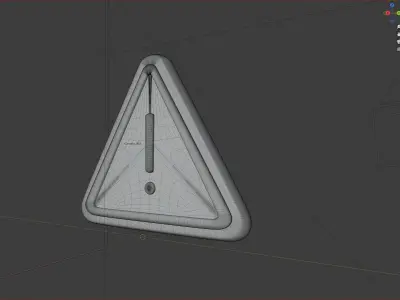 3D red warning sign icon 3D model