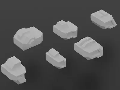 45 Hard Surface Piece Mech Add on Kitbash Set Low-poly 3D model
