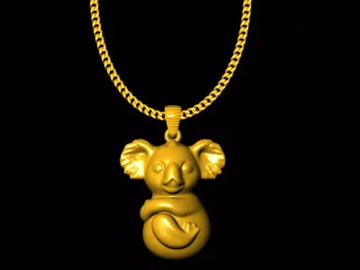Koala pendant charms - one inch pendant Free 3D print model