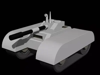 Stylized Low Poly Tank Recon Scout Game Ready Low-poly 3D model