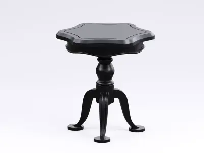 Rounded t-table 3d model Low-poly 3D model