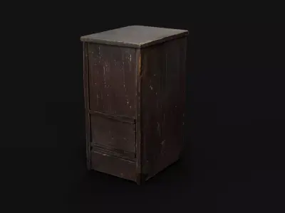 Antique Wooden Filing Cabinet 3D model