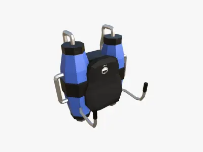 Jetpack Low Poly J03 - SciFi Character Design Low-poly 3D model
