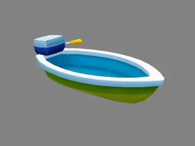 Cartoon Toy Ship - Yacht Low-poly 3D model