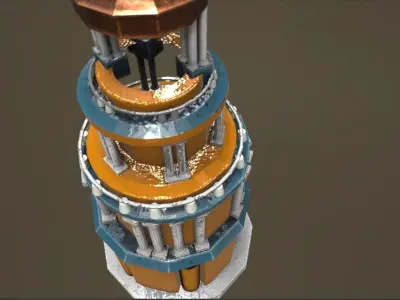 Church ruins Low-poly 3D model