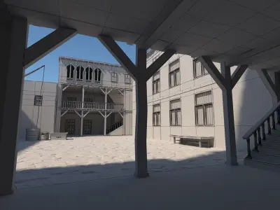 Medieval Courtyard House 3D model
