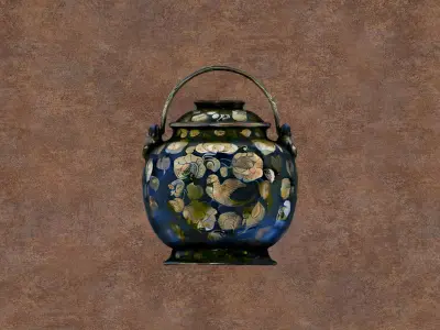 Decorative metalwork container Free low-poly 3D model