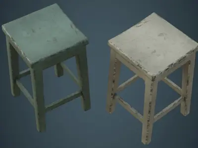 Stool 1D Low-poly 3D model
