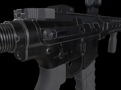 AR15 Rifle Low-poly 3D model