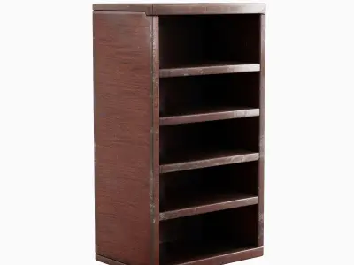 Old Wooden Bookshelf 02 Low-poly 3D model