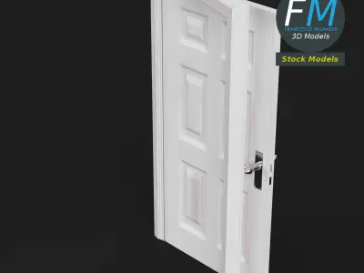 Six raised panel door 3D model