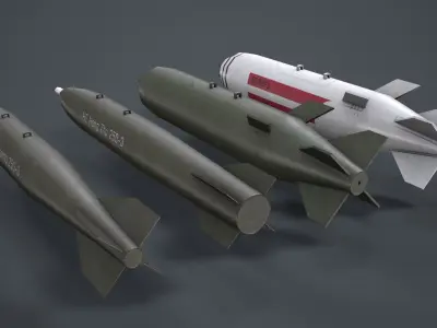 China Aviation Bomb Pack  Low-poly 3D model