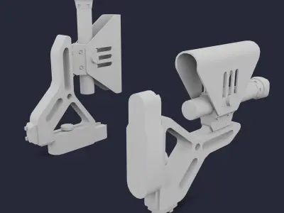 Rifle butt Low-poly 3D model