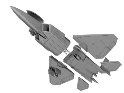 STL FILES OF SCALE MODEL F-22 RAPTOR Scale 1-72 3D print model