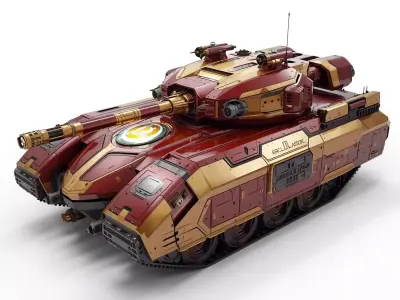Crimson Paladin Tank 3D Model Elite Assault Vehicle Low-poly 3D model